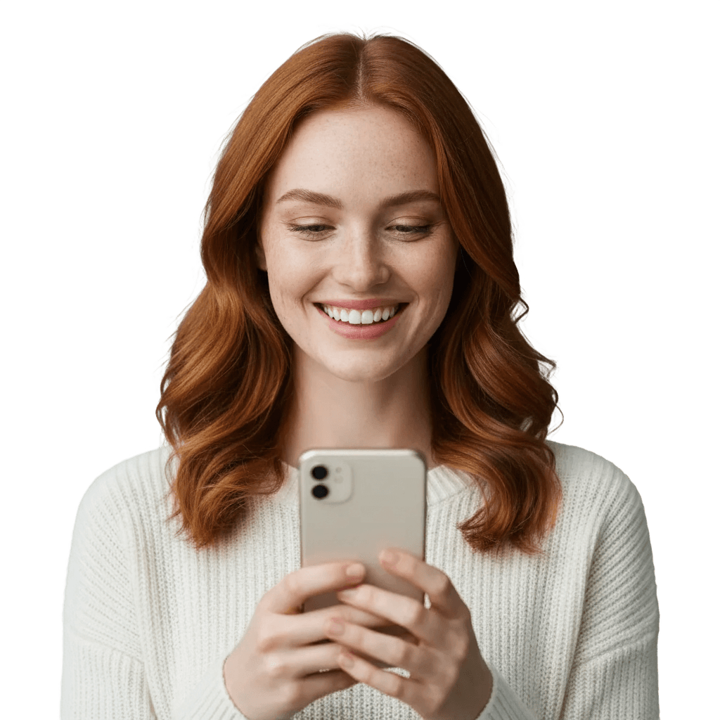 Mulher segurando smartphone